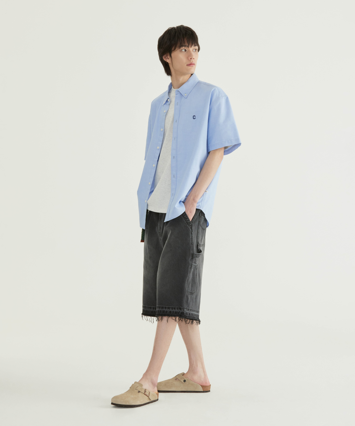 COOLMAX C LOGO OXFORD SHORT-SLEEVE SHIRT
