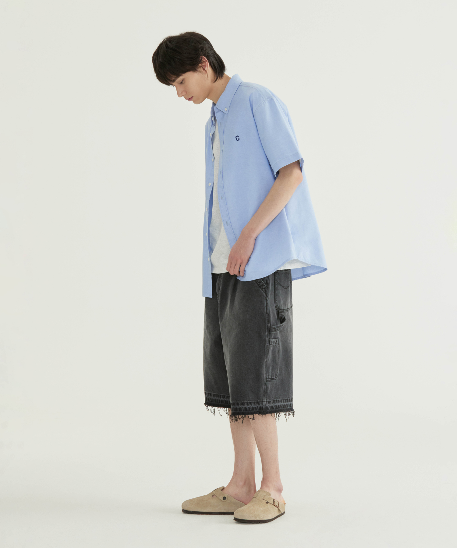 COOLMAX C LOGO OXFORD SHORT-SLEEVE SHIRT