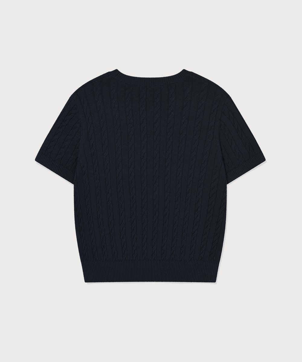 WOMAN CLOVER HEART CABLE HALF KNIT