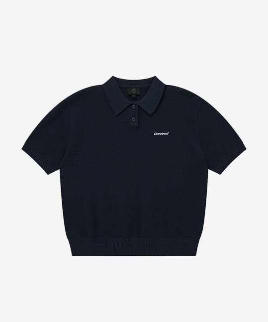 WOMAN COLLARED HALF KNIT