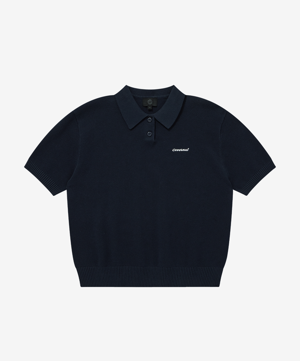 WOMAN COLLARED HALF KNIT