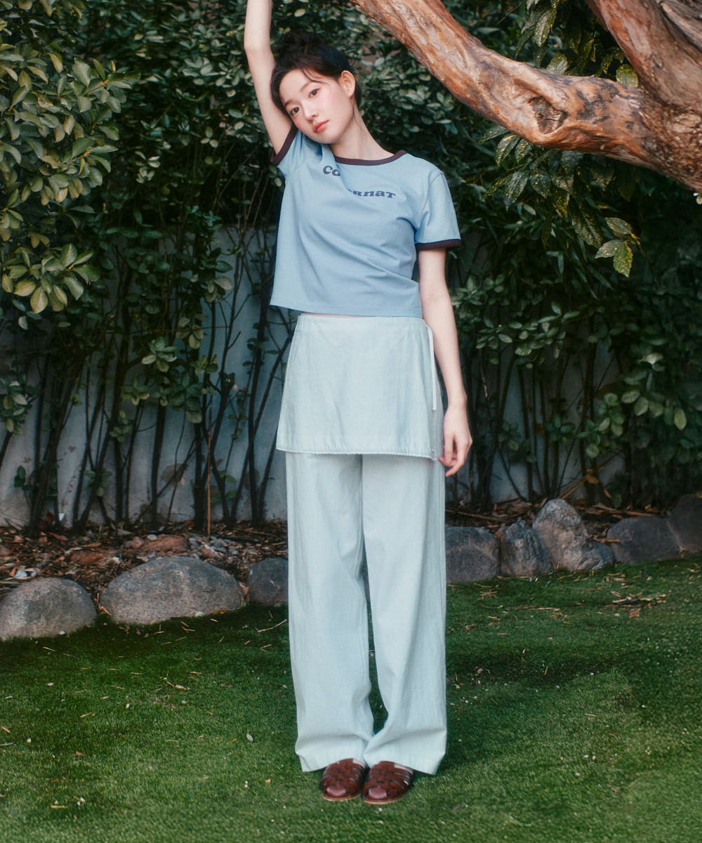 WOMAN COTTON SKIRT-LAYERED PANTS