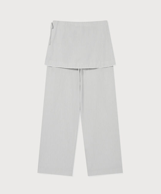 WOMAN COTTON SKIRT-LAYERED PANTS