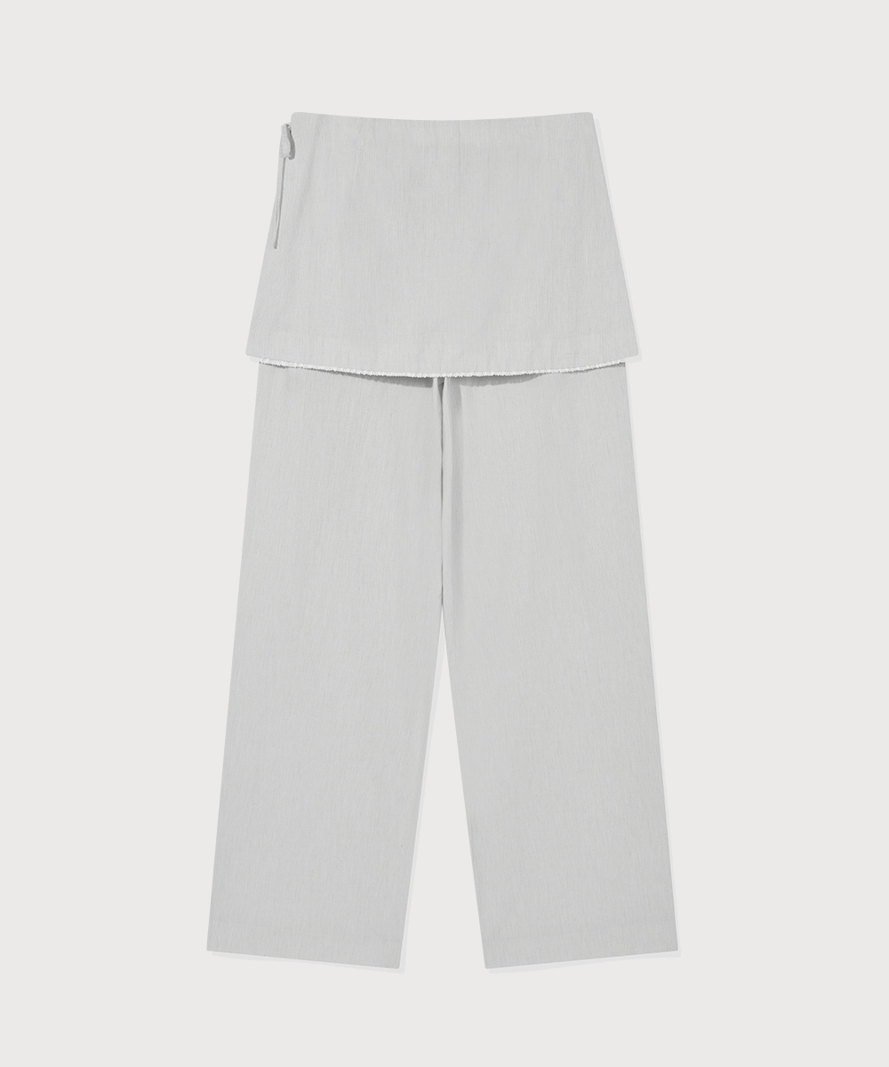 WOMAN COTTON SKIRT-LAYERED PANTS