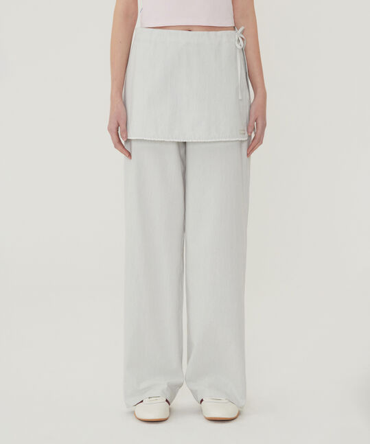 WOMAN COTTON SKIRT-LAYERED PANTS