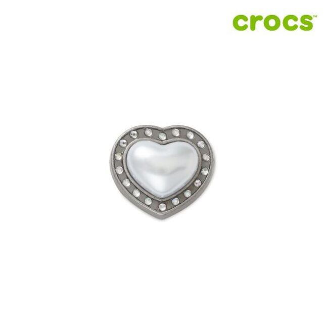 Silver Pearl and Heart Gem