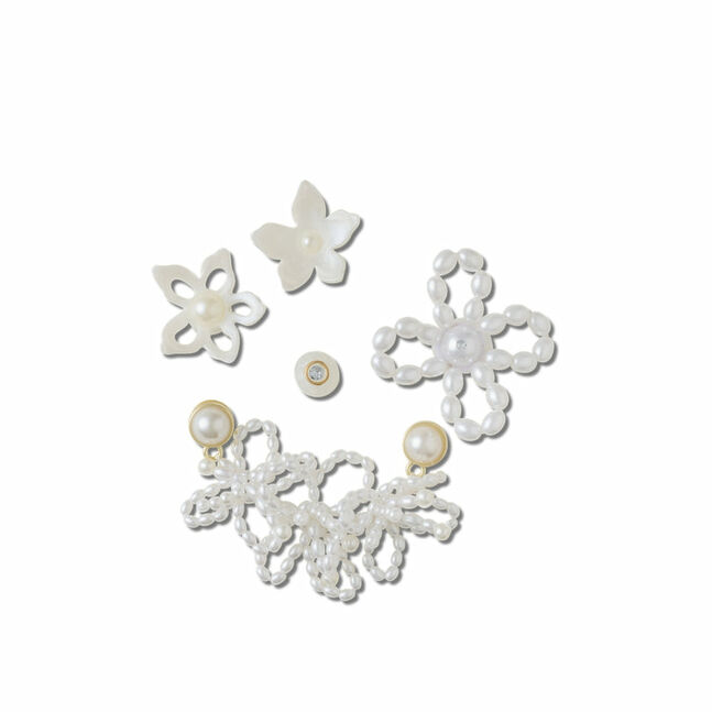 White Pearl Beaded 5 Pack
