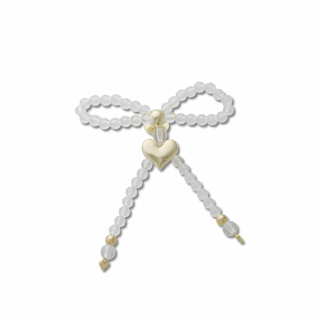 Beaded Bow with Gold Heart