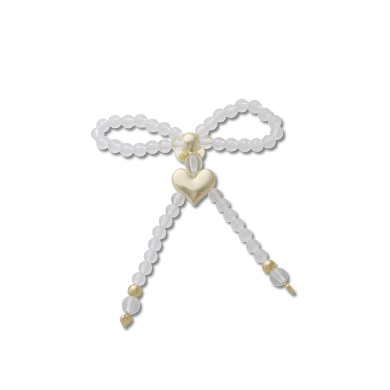 Beaded Bow with Gold Heart