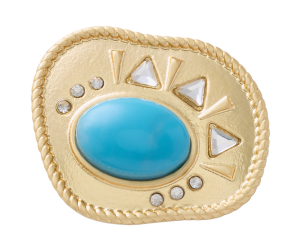 Gold and Turquoise Oval