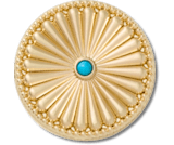 Gold Turquoise Western Stud