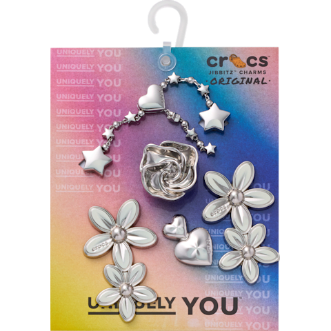 Silver Meta Floral 5 Pack