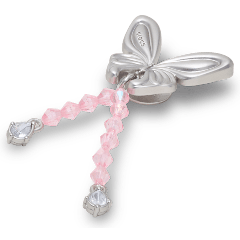 Silver Beaded Meta Butterfly