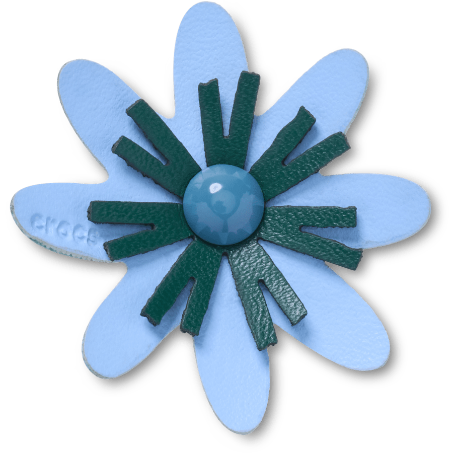 Faux Leather Blue Flower