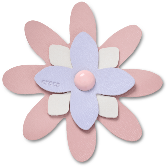 Faux Leather Pink Flower