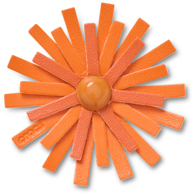 Faux Leather Orange Flower