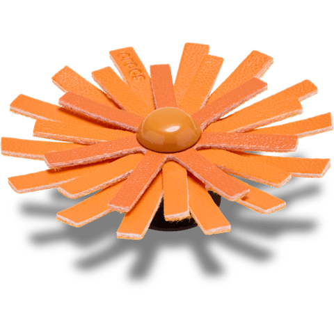 Faux Leather Orange Flower