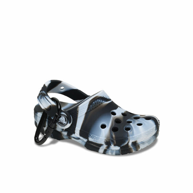 ClassicMrbldClogPouchBagCharm Whi/Blk