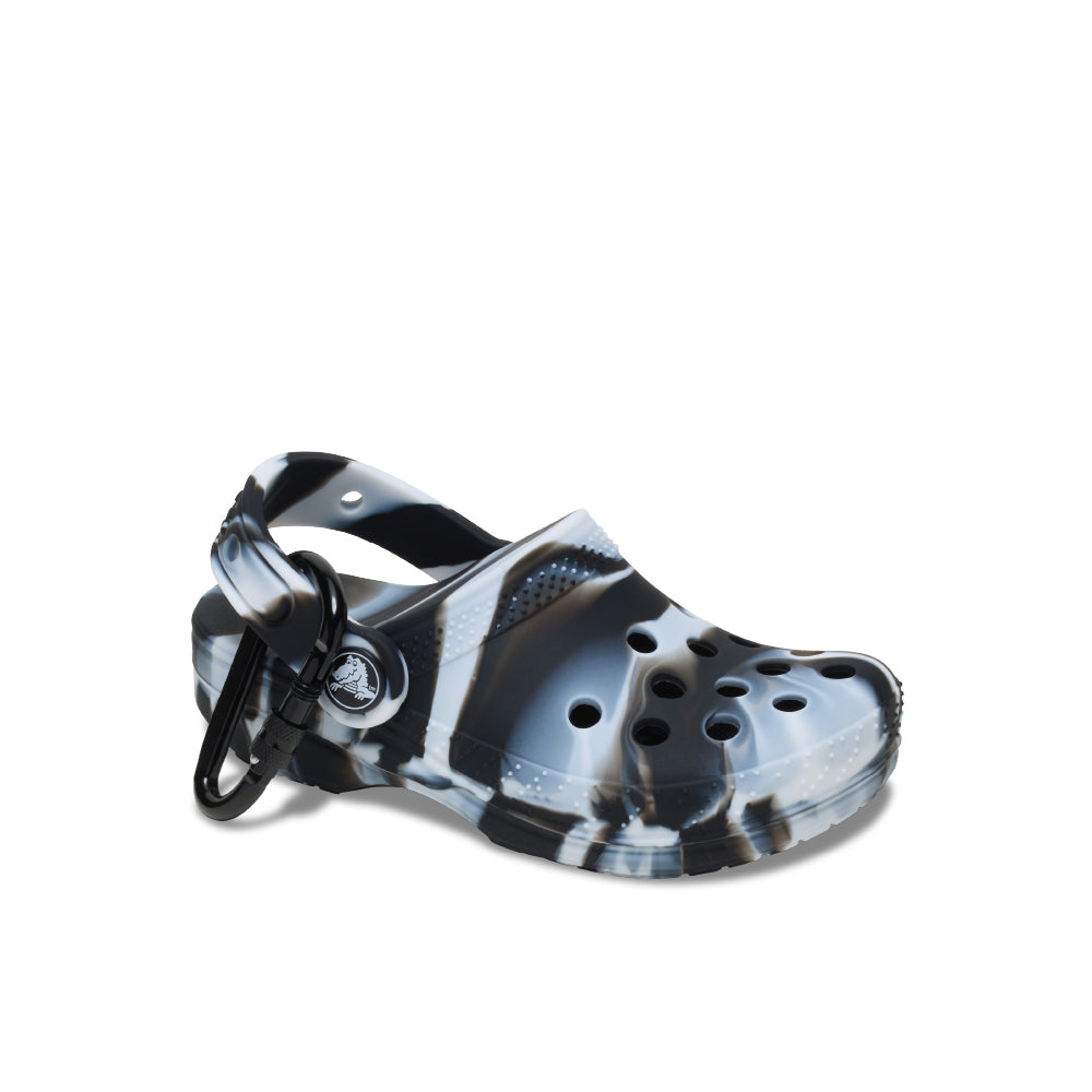ClassicMrbldClogPouchBagCharm Whi/Blk
