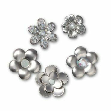 Monochrome Slvr Flwrs 5 Pack