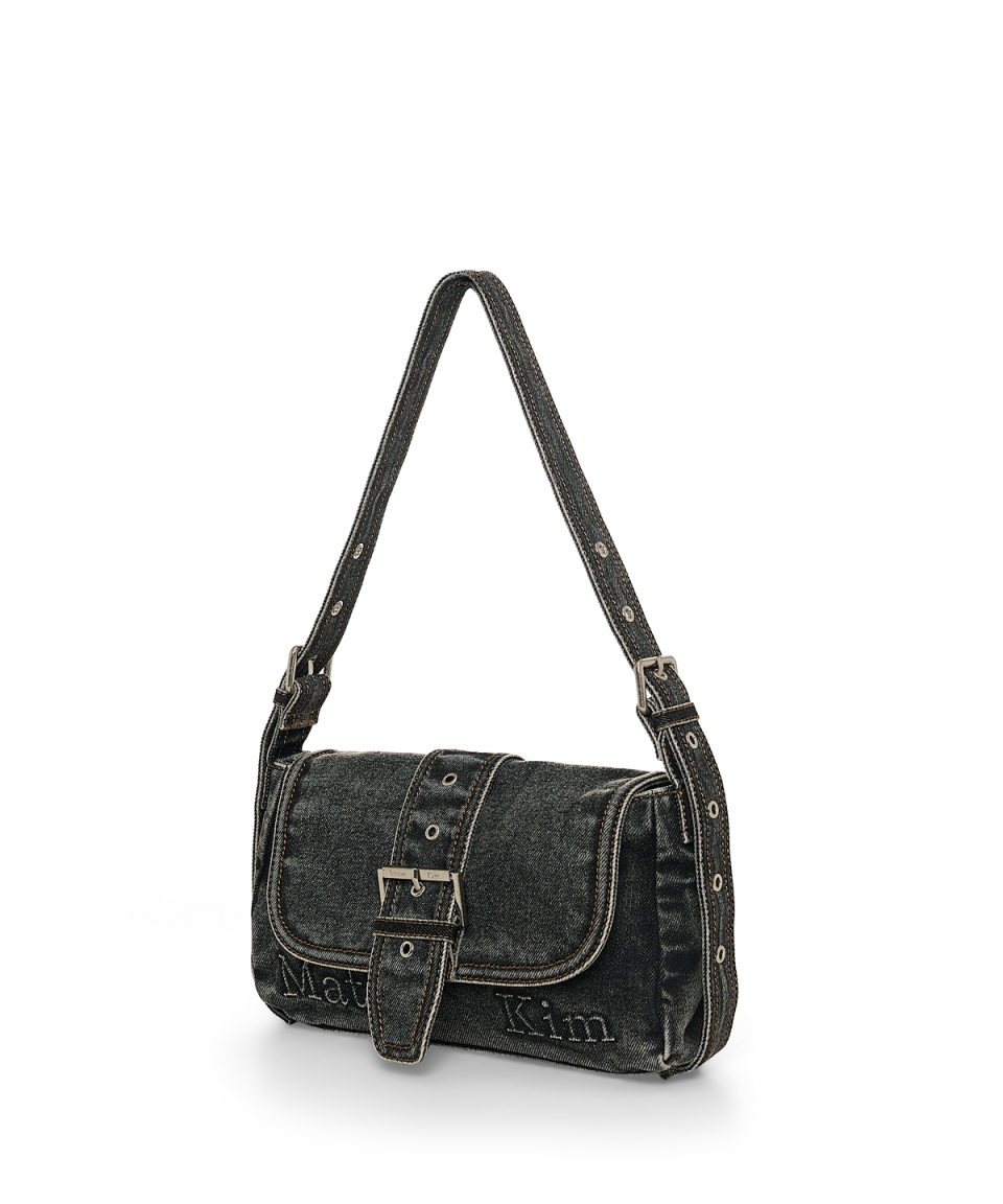 MATIN DUST DENIM FLAP SHOULDER BAG
