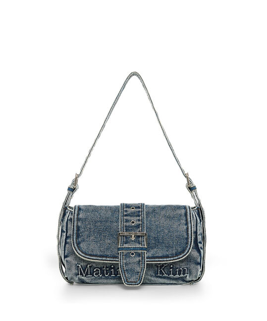 MATIN DUST DENIM FLAP SHOULDER BAG
