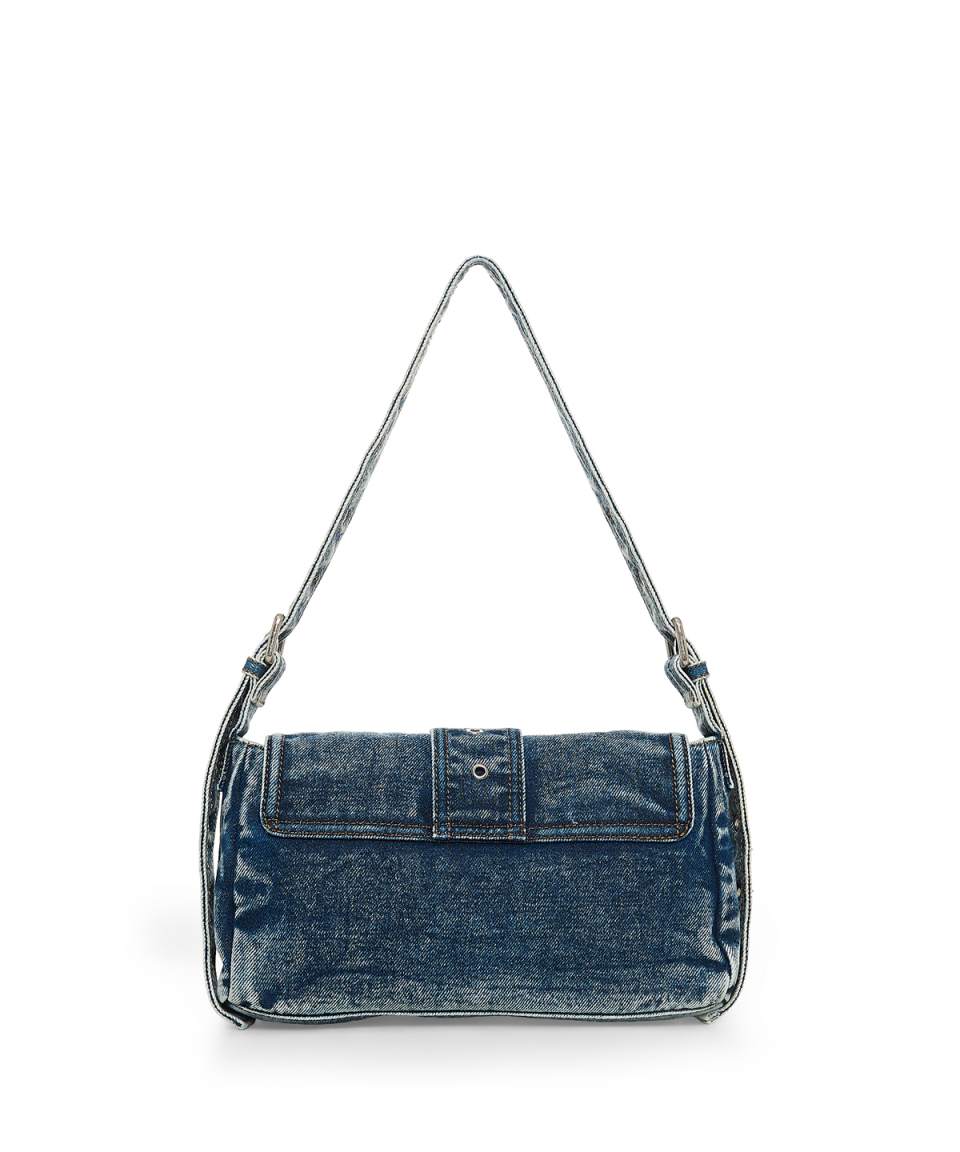 MATIN DUST DENIM FLAP SHOULDER BAG