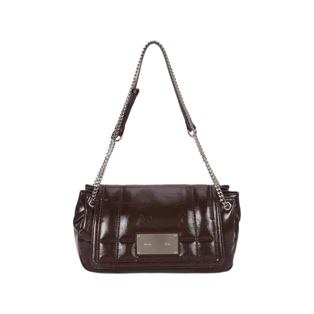 GLOSSY QUILTING MEDIUM CHAIN BAG