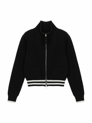 SPELL POINT STRIPE WOOL BLENDED KNIT CARDIGAN