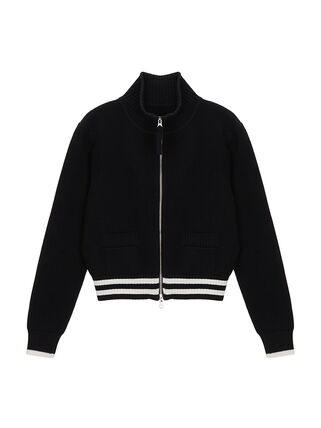 SPELL POINT STRIPE WOOL BLENDED KNIT CARDIGAN