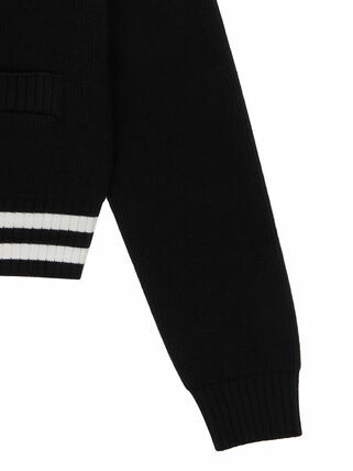 SPELL POINT STRIPE WOOL BLENDED KNIT CARDIGAN