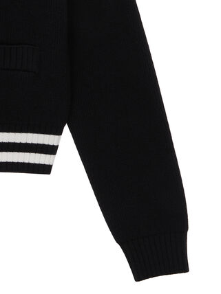 SPELL POINT STRIPE WOOL BLENDED KNIT CARDIGAN