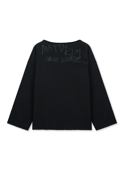RAW HEM FINISHED BOAT NECK TOP