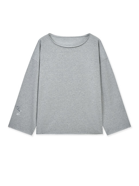 RAW HEM FINISHED BOAT NECK TOP