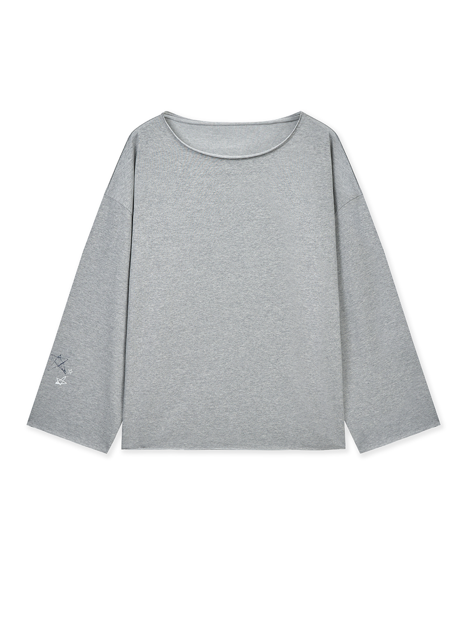RAW HEM FINISHED BOAT NECK TOP
