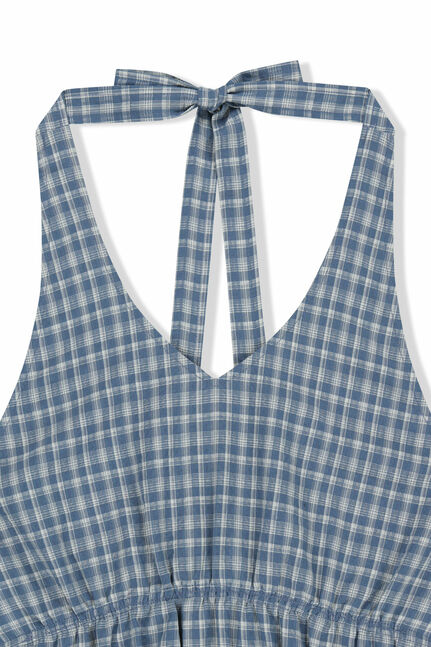 HALTER NECK SHIRRING BLOUSE