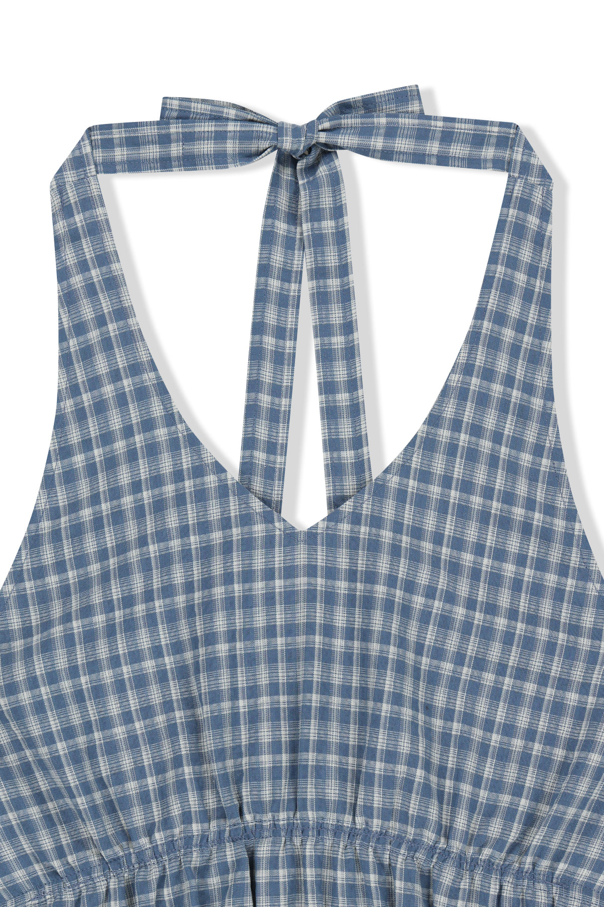 HALTER NECK SHIRRING BLOUSE