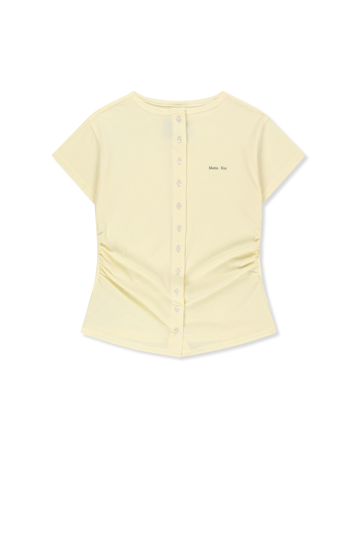 SIDE SHIRRING BUTTON TOP