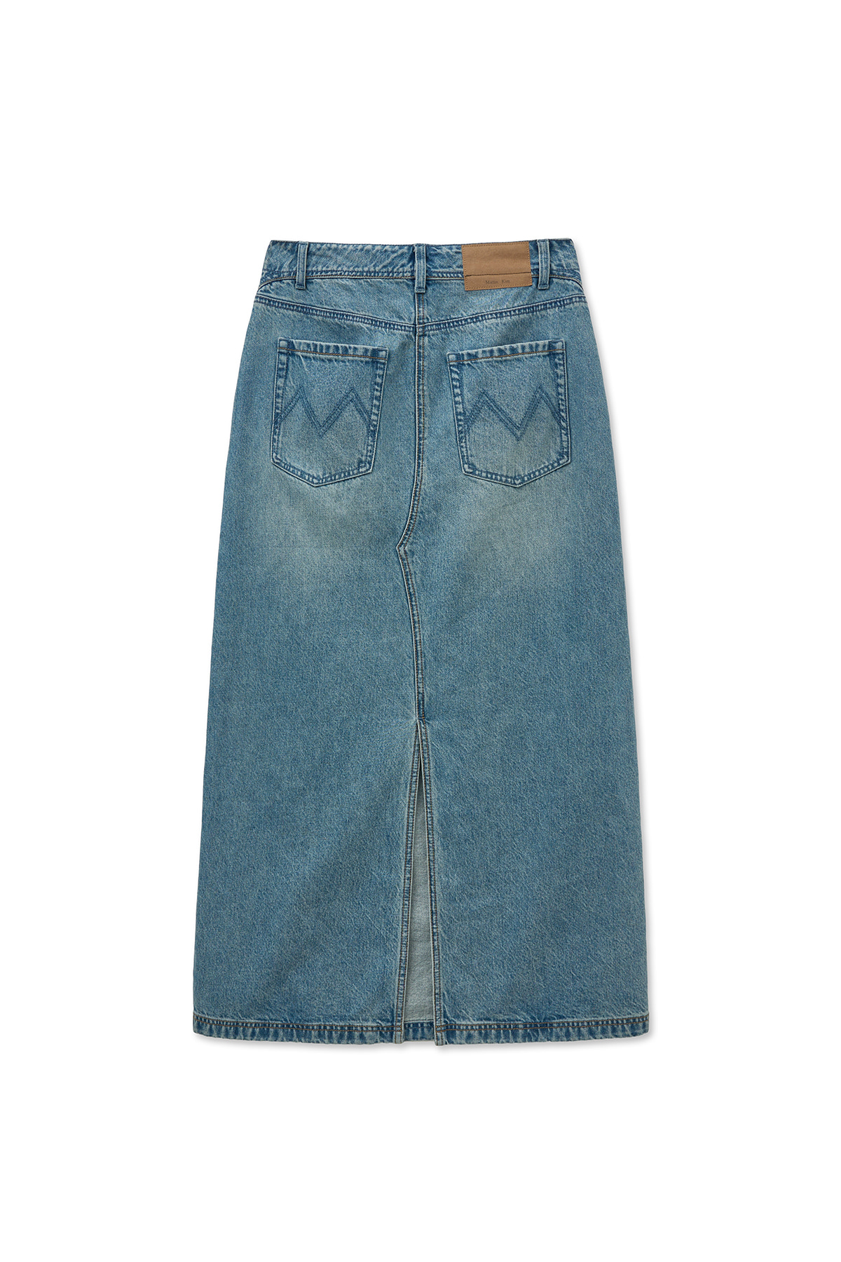 DAMAGE POINT LONG DENIM SKIRT
