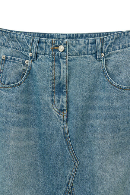 DAMAGE POINT LONG DENIM SKIRT