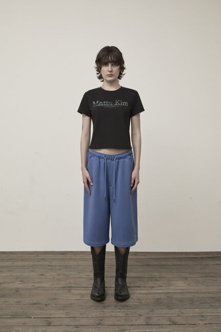 BACK POCKET GLITTER BERMUDA SWEATPANTS FOR WOMEN