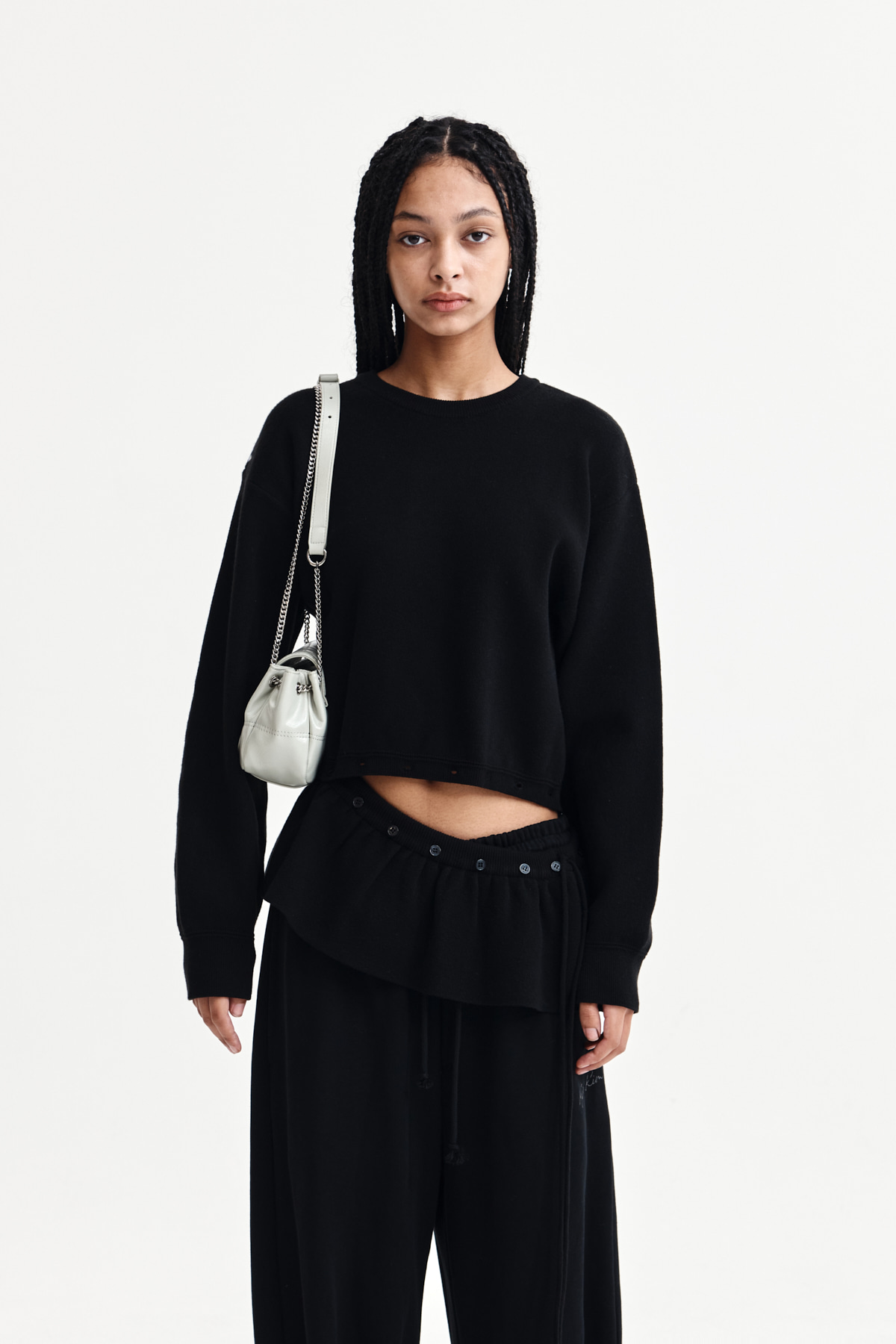 DETACHABLE SKIRT KNIT PULLOVER