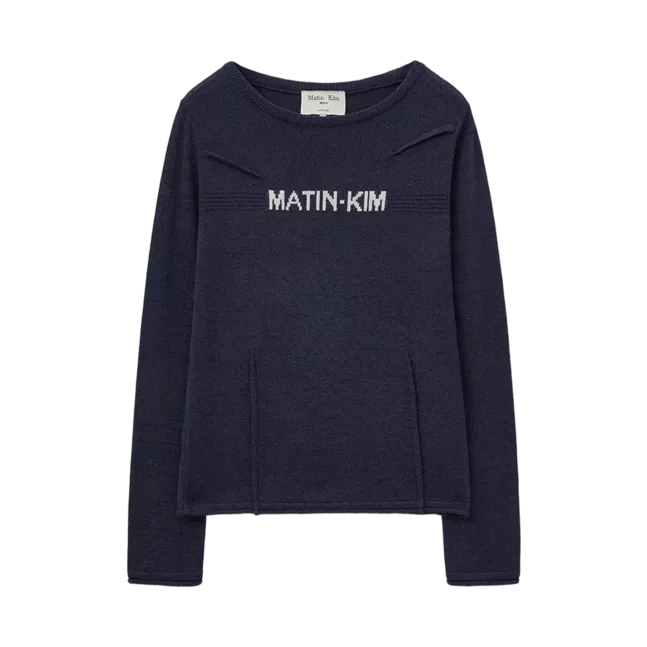GLITTER SLIM LOGO KNIT TOP