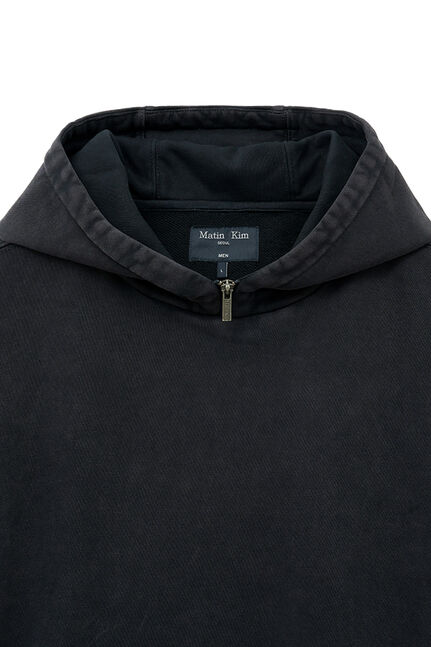 ZIPPER POINT WASHED HOODY FOR MEN