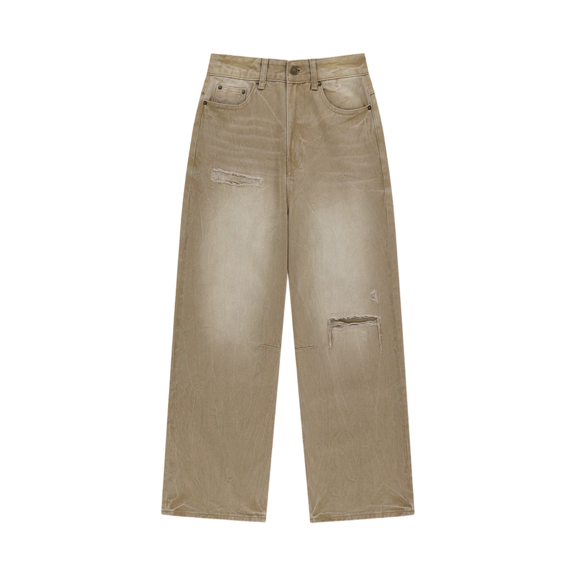 BACK LOGO WASHED DENIM PANTS