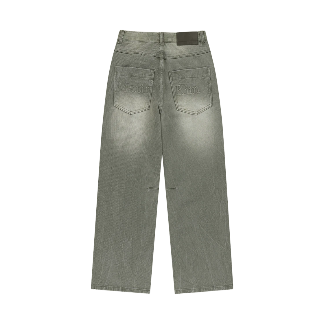 BACK LOGO WASHED DENIM PANTS
