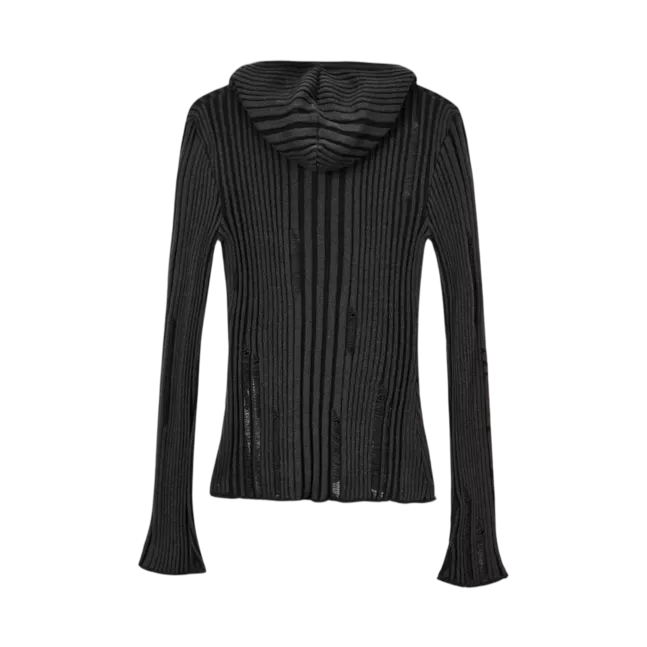 LOGO POINT DAMAGE SLIM HOODY CARDIGAN