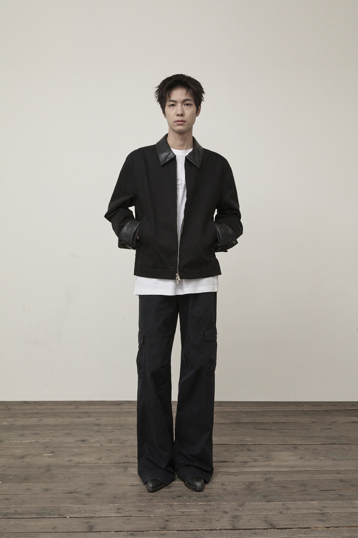 WASHED WIDE CARGO PANTS FOR MEN