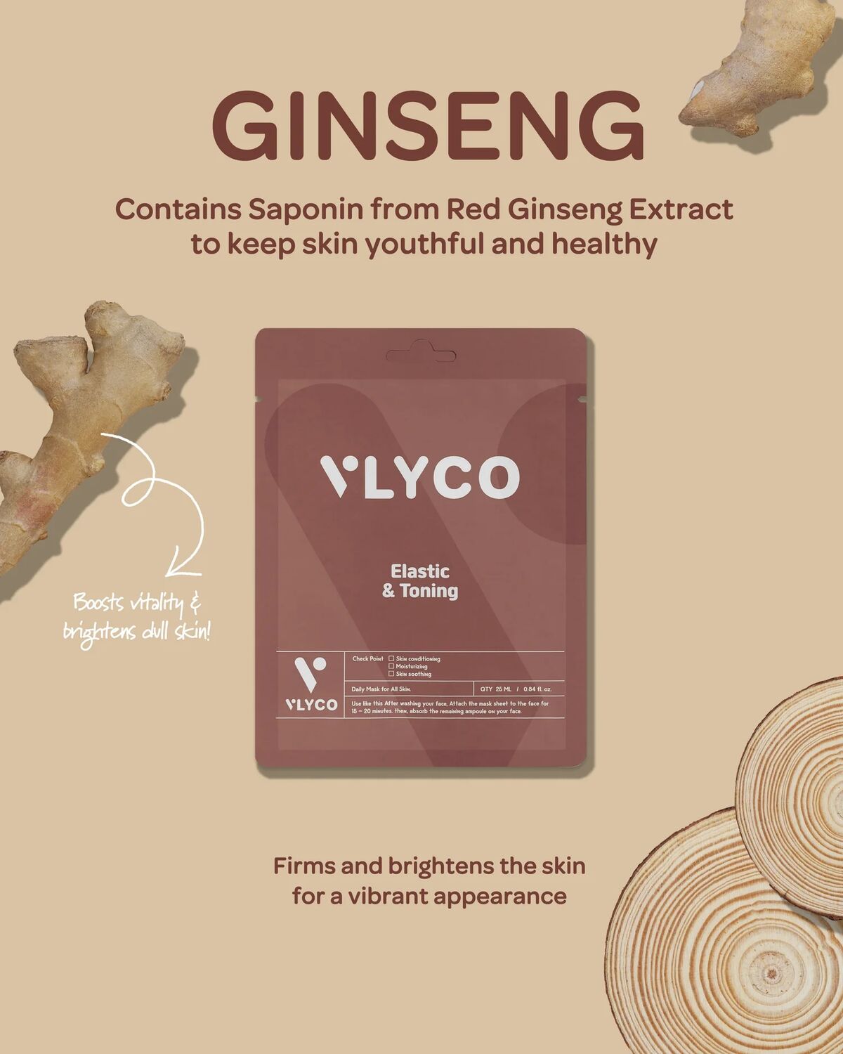 VLYCO GINSENG SHEET MASK