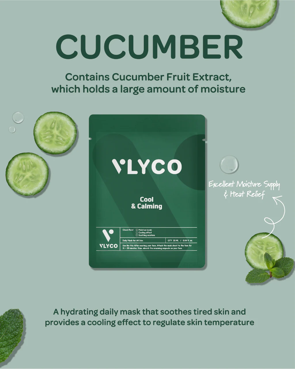 VLYCO CUCUMBER SHEET MASK